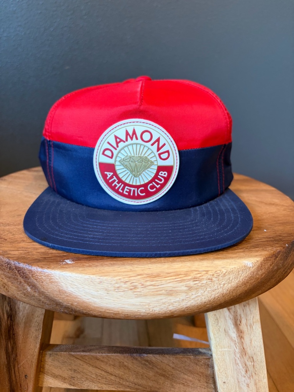 Diamond Supply Co. Red and Navy Athletic Club Patch 5-Panel Hat